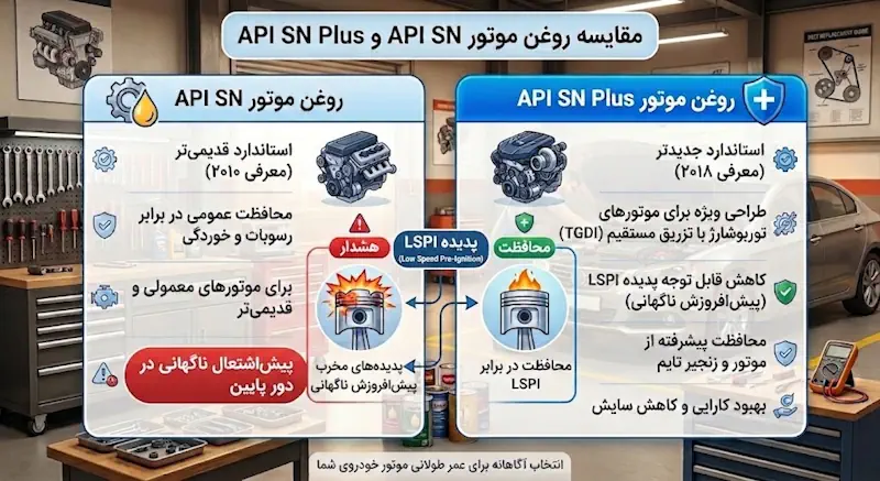 اینفوگرافی تفاوت روغن SN با SN plus